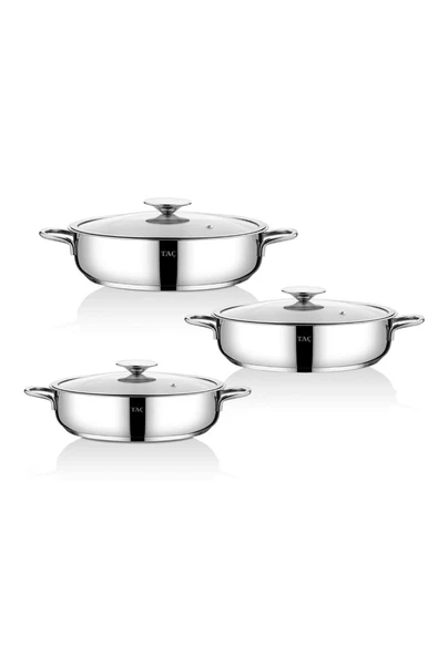 Taç Bengü Pro 6 Parça Çelik Sahan Seti 16-18-20 Cm - Resim 2