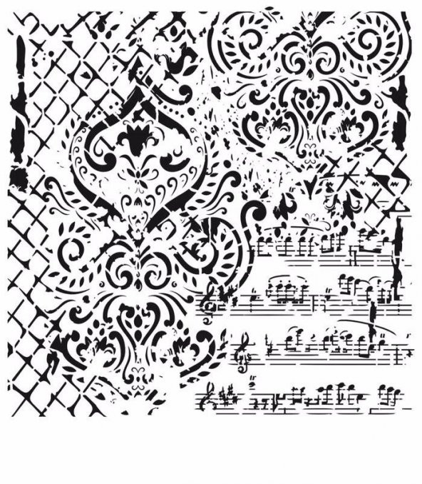 GRUNGE STENCIL MİNİ GCSM-014 25X25