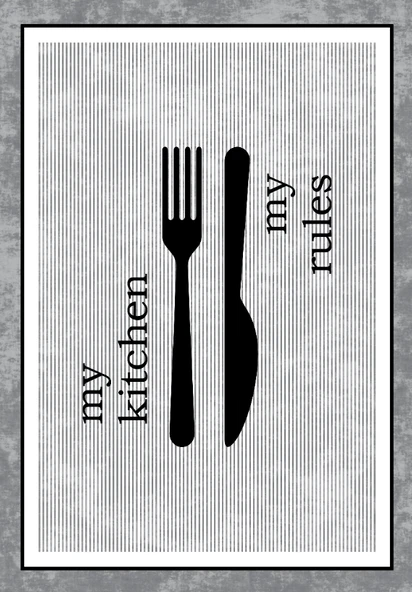 Dijital Baskılı Dekoratif Kaymaz Taban Yıkanabilir My Kitchen Desenli Halı Mutfak Halısı Yolluk Salon Halısı 80x250 cm Gri - Resim 2