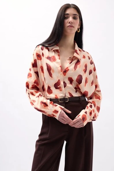 Desenli Crop Gömlek ürün görseli