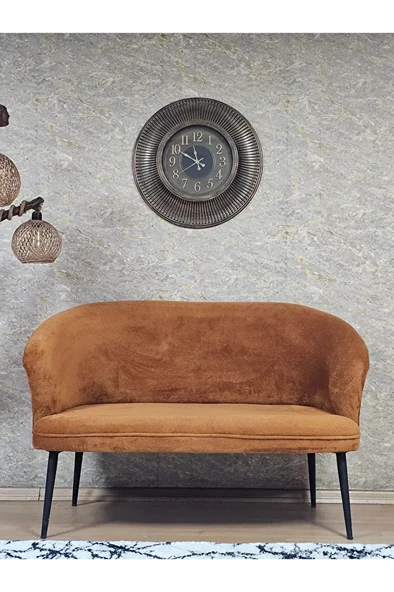 İkili TEDDY Siyah Boyalı Sivriltme Ayak Çay Seti Koltuk İkili Berjer , Balkon, Salon, Ofis Kiremit Renk 40,5 Boyut/Ebat ürün görseli 1