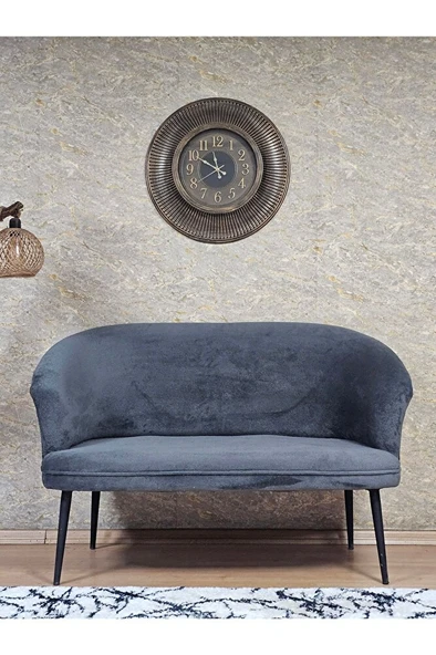 İkili TEDDY Siyah Boyalı Sivriltme Ayak Çay Seti Koltuk İkili Berjer , Balkon, Salon, Ofis Füme Renk 40,5 Boyut/Ebat ürün görseli 1