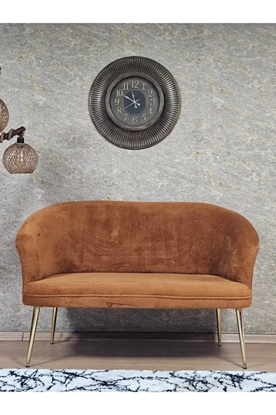 İkili TEDDY Gold Kaplama Sivriltme Ayak Çay Seti Koltuk İkili Berjer , Balkon, Salon, Ofis Kiremit Renk 40,5 Boyut/Ebat ürün görseli 1