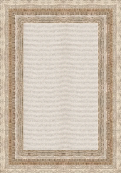 Dijital Baskılı Dekoratif Kaymaz Taban Yıkanabilir Çerceveli Halı Salon Halısı Yolluk Mutfak Halısı 100x200 cm Turuncu - Resim 3