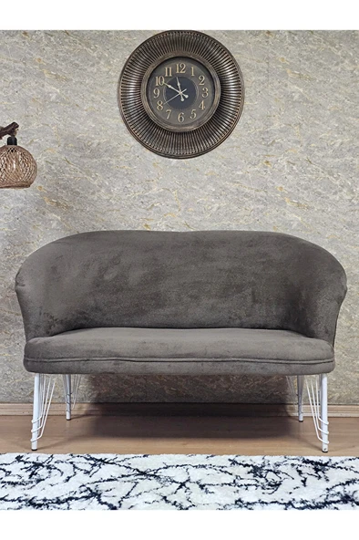 İkili TEDDY Beyaz Boyalı Telli Ayak Çay Seti Koltuk İkili Berjer , Balkon, Salon, Ofis Kahverengi Renk 40,5 Boyut/Ebat ürün görseli 1