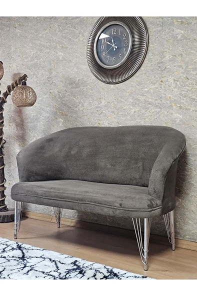 İkili TEDDY Krom Kaplama Telli Ayak Çay Seti Koltuk İkili Berjer , Balkon, Salon, Ofis Kahverengi Renk 40,5 Boyut/Ebat - 3