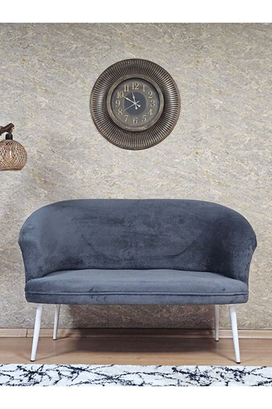 İkili TEDDY Beyaz Boyalı Sivriltme Ayak Çay Seti Koltuk İkili Berjer , Balkon, Salon, Ofis Füme Renk 40,5 Boyut/Ebat ürün görseli