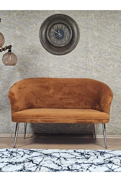 İkili TEDDY Krom Kaplama Sivriltme Ayak Çay Seti Koltuk İkili Berjer , Balkon, Salon, Ofis Kiremit Renk 40,5 Boyut/Ebat ürün görseli 1