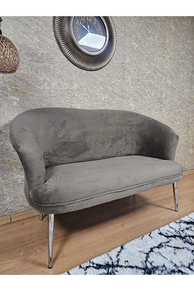 İkili TEDDY Krom Kaplama Sivriltme Ayak Çay Seti Koltuk İkili Berjer , Balkon, Salon, Ofis Kahverengi Renk 40,5 Boyut/Ebat - Resim 4