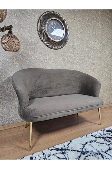 İkili TEDDY Gold Kaplama Sivriltme Ayak Çay Seti Koltuk İkili Berjer , Balkon, Salon, Ofis Kahverengi Renk 40,5 Boyut/Ebat - Resim 4