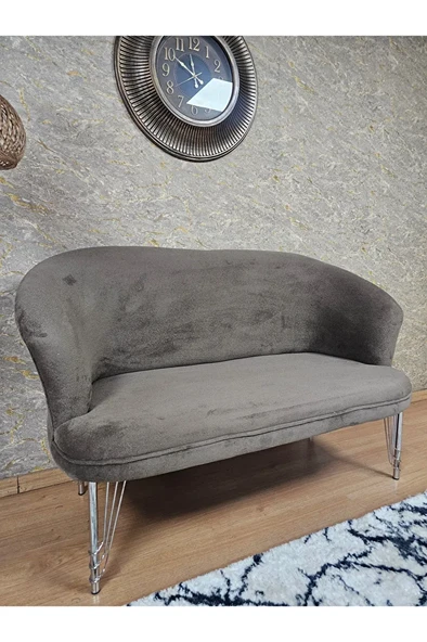 İkili TEDDY Krom Kaplama Telli Ayak Çay Seti Koltuk İkili Berjer , Balkon, Salon, Ofis Kahverengi Renk 40,5 Boyut/Ebat - 4