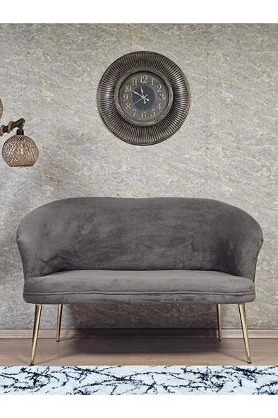 İkili TEDDY Gold Kaplama Sivriltme Ayak Çay Seti Koltuk İkili Berjer , Balkon, Salon, Ofis Kahverengi Renk 40,5 Boyut/Ebat ürün görseli 1