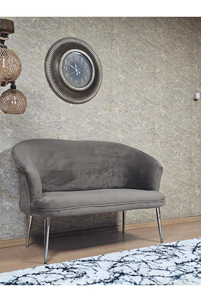 İkili TEDDY Krom Kaplama Sivriltme Ayak Çay Seti Koltuk İkili Berjer , Balkon, Salon, Ofis Kahverengi Renk 40,5 Boyut/Ebat - Resim 2