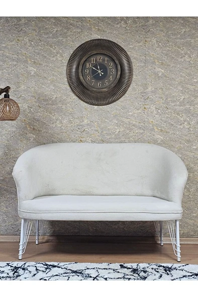 İkili TEDDY Beyaz Boyalı Telli Ayak Çay Seti Koltuk İkili Berjer , Balkon, Salon, Ofis Krem Renk 40,5 Boyut/Ebat ürün görseli 1