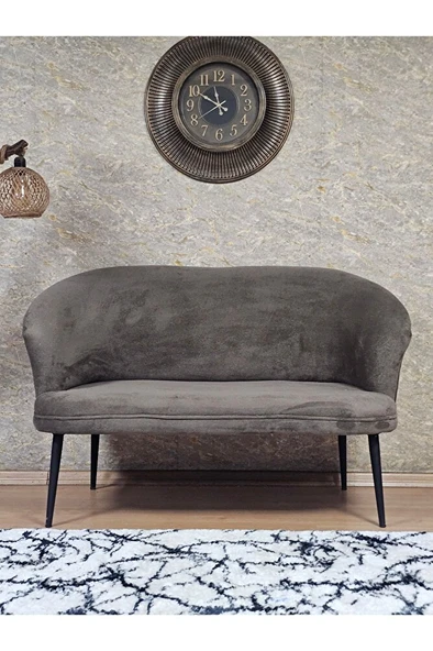 İkili TEDDY Siyah Boyalı Sivriltme Ayak Çay Seti Koltuk İkili Berjer , Balkon, Salon, Ofis Kahverengi Renk 40,5 Boyut/Ebat ürün görseli 1