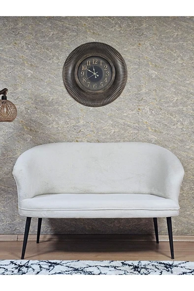 İkili TEDDY Siyah Boyalı Sivriltme Ayak Çay Seti Koltuk İkili Berjer , Balkon, Salon, Ofis Krem Renk 40,5 Boyut/Ebat ürün görseli 1