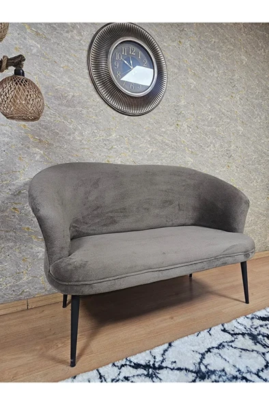 İkili TEDDY Siyah Boyalı Sivriltme Ayak Çay Seti Koltuk İkili Berjer , Balkon, Salon, Ofis Kahverengi Renk 40,5 Boyut/Ebat - Resim 4