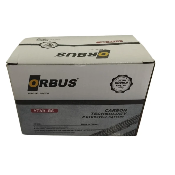 Orbus Ytx9-bs 12v 9a Motosiklet Aküsü 150 X 86 X 107 Mm 2.84kg - 2