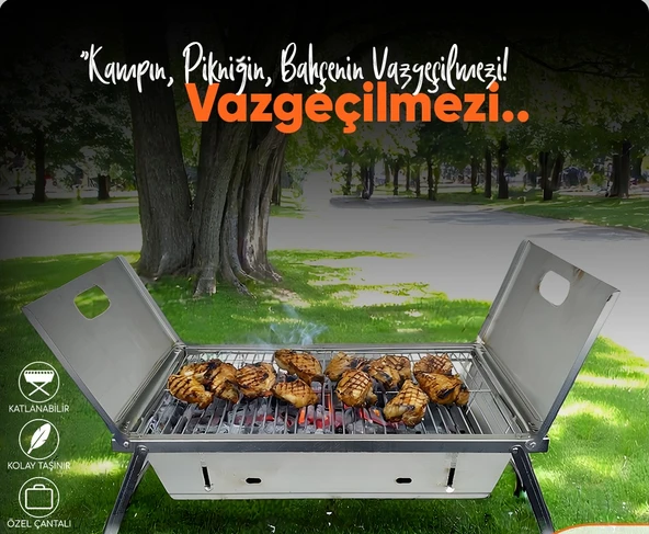 MİRAÇ 55X35CM KATLANIR MANGAL ÇANTALI LAZER KESİM BÜYÜK BOY