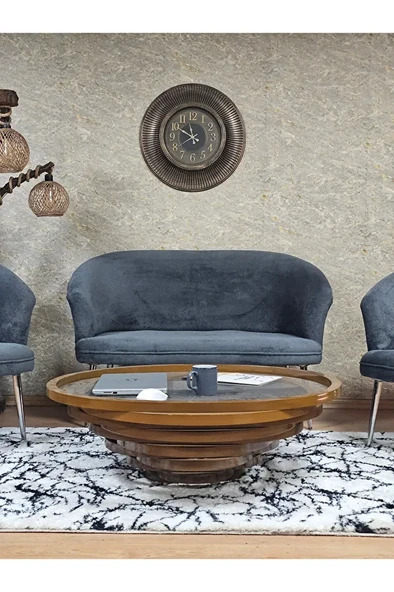 TEDDY Takım Krom Kaplama Sivriltme Ayak Çay Seti Koltuk - Berjer , Balkon, Salon, Ofis Füme Renk 40 x 125 Boyut/Ebat - 2