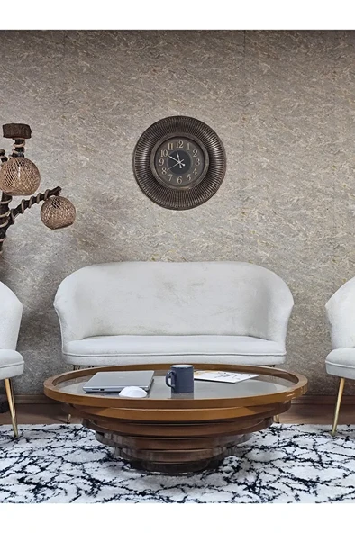 TEDDY Takım Gold Kaplama Sivriltme Ayak Çay Seti Koltuk - Berjer , Balkon, Salon, Ofis Krem Renk 40 x 125 Boyut/Ebat - 2