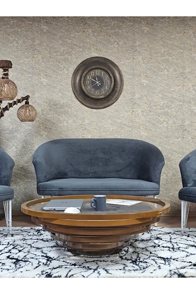 TEDDY Takım Beyaz Boyalı Telli Ayak Çay Seti Koltuk - Berjer , Balkon, Salon, Ofis Füme Renk 40 x 125 Boyut/Ebat - 2