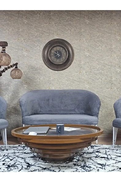 TEDDY Takım Beyaz Boyalı Telli Ayak Çay Seti Koltuk - Berjer , Balkon, Salon, Ofis Gri Renk 40 x 125 Boyut/Ebat - Resim 2