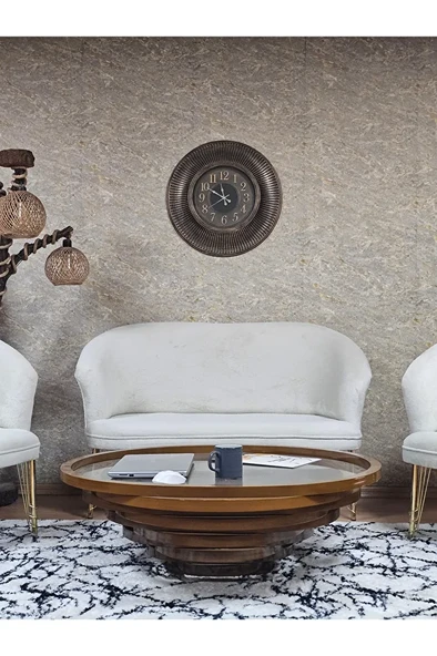 TEDDY Takım Gold Kaplama Telli Ayak Çay Seti Koltuk - Berjer , Balkon, Salon, Ofis Krem Renk 40 x 125 Boyut/Ebat - 2