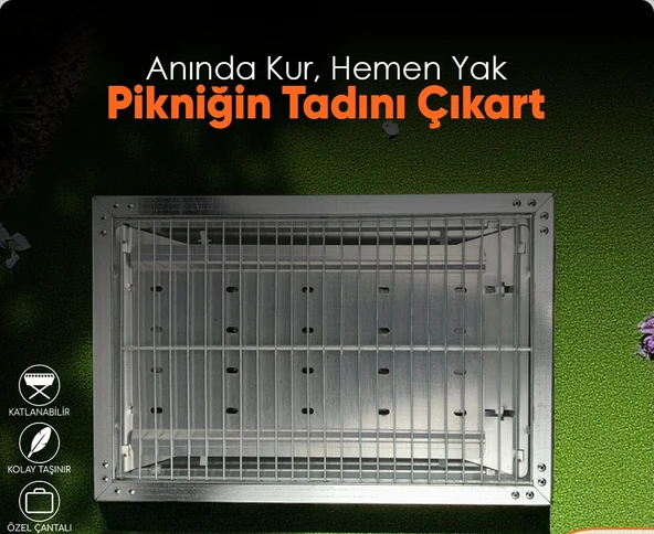 MİRAÇ 40X30CM KATLANIR MANGAL ÇANTALI LAZER KESİM KÜÇÜK BOY - 2