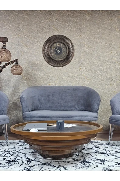 TEDDY Takım Krom Kaplama Telli Ayak Çay Seti Koltuk - Berjer , Balkon, Salon, Ofis Gri Renk 40 x 125 Boyut/Ebat - Resim 2