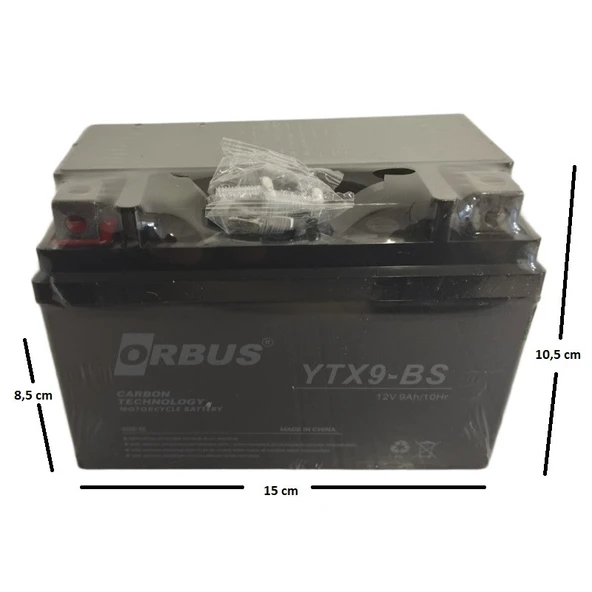 Orbus Ytx9-bs 12v 9a Motosiklet Aküsü 150 X 86 X 107 Mm 2.84kg