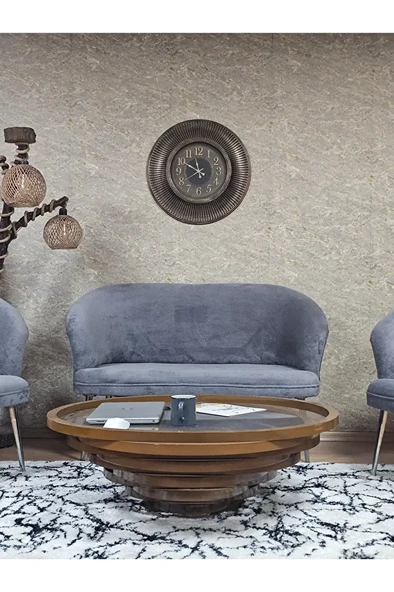 TEDDY Takım Krom Kaplama Sivriltme Ayak Çay Seti Koltuk - Berjer , Balkon, Salon, Ofis Gri Renk 40 x 125 Boyut/Ebat - 2