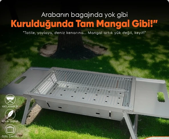MİRAÇ 55X35CM KATLANIR MANGAL ÇANTALI LAZER KESİM BÜYÜK BOY - 4