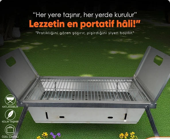 MİRAÇ 55X35CM KATLANIR MANGAL ÇANTALI LAZER KESİM BÜYÜK BOY - 2