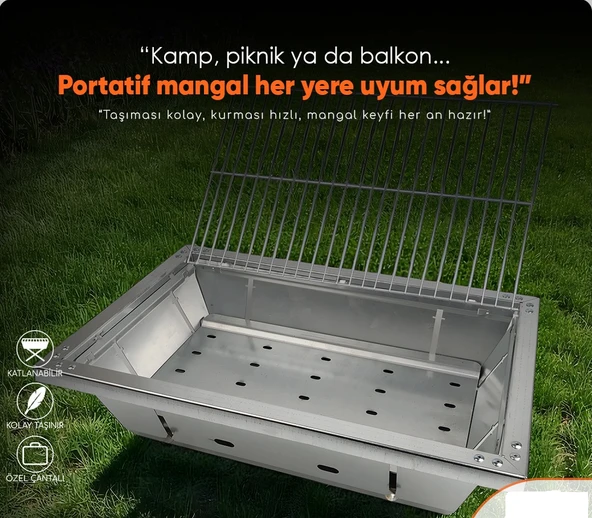 MİRAÇ 45X30CM KATLANIR MANGAL ÇANTALI LAZER KESİM ORTA BOY