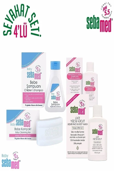Sebamed Baby 4'Lü Set 1Bebek Sabun 20 gr-1Bebek Şamp 20 ml-1Günlük Şamp 20 ml-1Likit 20 ml