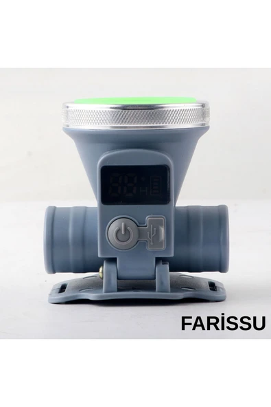 Ultra Güçlü 60w Dijital Göstergeli Kafa Feneri – Şarjlı, Su Geçirmez, 3 Modlu - 4