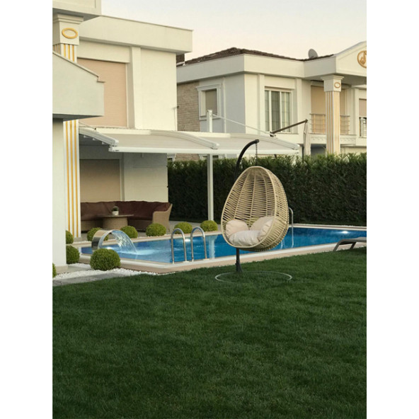 Tezwood, Bej Renk Tek Kişilik Balkon-Bahçe Salıncakları Üretici Firmadan Size Özel - 1