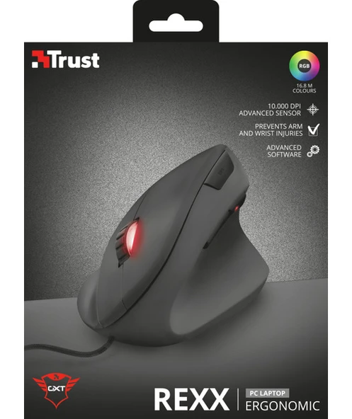Trust 22991 GXT144 Rexx Ergonomik Gaming Mouse - Siyah - 2