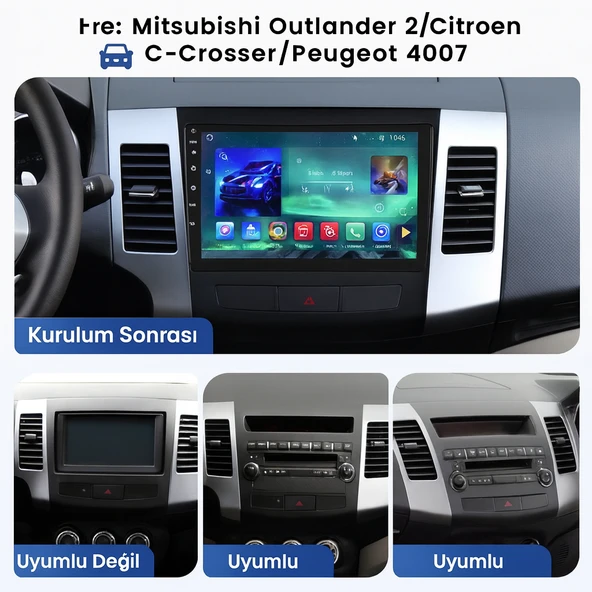 Citroen C-Crosser Multimedya 2007-2013 2 GB RAM 32 GB Hafıza 4 Çekirdek Necvox - Resim 9