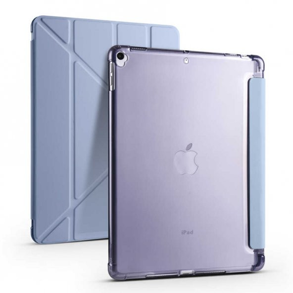 iPad 10.2 (8.Nesil) Kılıf Tri Folding Smart Kalem Standlı Kılıf - 5