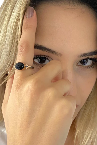 Doğal Oltu Taşlı El Üretimi 925 Gümüş Yüzük ürün görseli