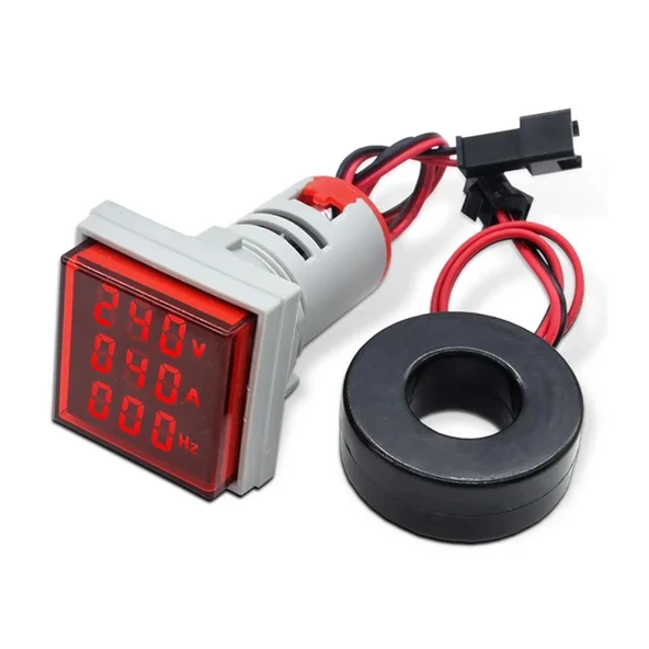 Powermaster Voltampermetre 50-500V 0-100A AC Kare Kırmızı - 1