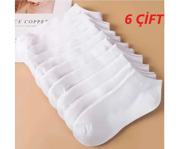 6 Çift Sevimli beyaz Desenli Kadın/kız çorap dikişli ayak bileği düşük kesim genç Çorabı  36-40 ürün görseli