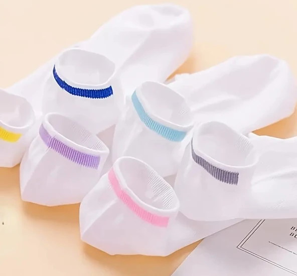 5 Çift Sevimli  Desenli Kadın/kız çorap dikişli ayak bileği düşük kesim genç Çorabı  36-40 - Resim 2