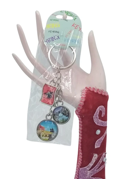 Arnavutluk Üçlü Epoksi Metal Çift Taraflı Damla Anahtarlık Albania - Resim 5