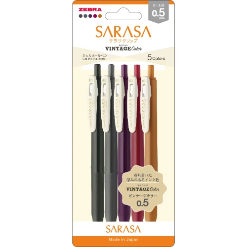 Zebra Sarasa 0.5mm Vintage Colors 5'li Kalem Seti - Set 2 - Resim 1