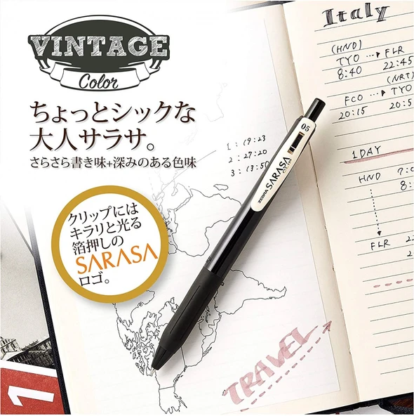 Zebra Sarasa 0.5mm Vintage Colors 5'li Kalem Seti - Set 2 - 2