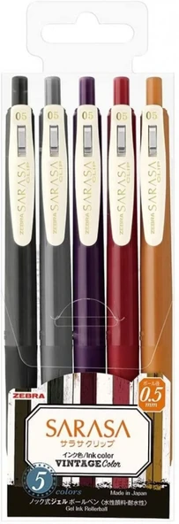 Zebra Sarasa 0.5mm Vintage Colors 5'li Kalem Seti - Set 2 - 3