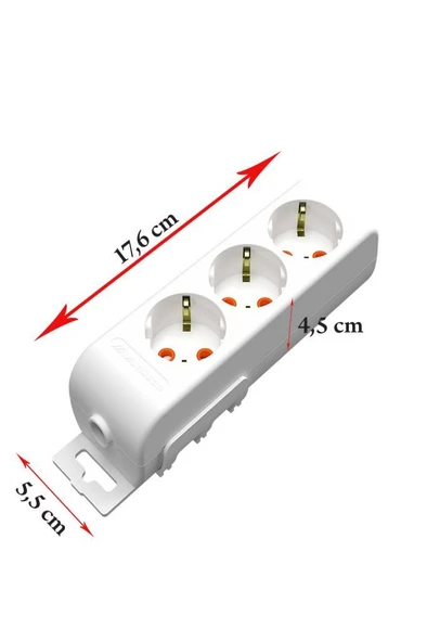 Mutlusan Ri-Tech 3 lü Çocuk Korumalı Grup Priz 1 Mt - Resim 2